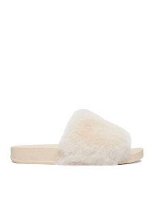 DeeZee Klapki TY013 Biały. Białe klapki DeeZee, bez wzorów, z materiału, bez obcasa. Za 79,99 zł.