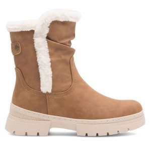 Botki Go Soft. Brązowe botki Go Soft, bez wzorów, bez obcasa, na płaskiej podeszwie, bez zapięcia. Za 179,99 zł.