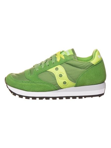Saucony Sneakersy "Jazz" w kolorze zielonym rozmiar: 41. Zielone trampki Saucony, bez wzorów, z materiału, bez zapięcia. Za 248,38 zł.