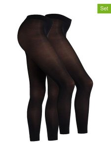 Camano Legginsy (2 pary) "Online everyday" w kolorze czarnym - 60 DEN rozmiar: 40/42. Czarne legginsy Camano, bez wzorów. Za 43,88 zł.