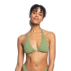 Góra od stroju kąpielowego ROXY Current Coolness Elongated. Zielone bikini Roxy, bez wzorów. Za 89,99 zł.
