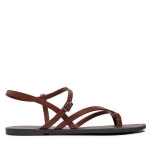 Sandały Vagabond Shoemakers. Brązowe sandały Vagabond Shoemakers, bez wzorów, bez obcasa, na płaskiej podeszwie, bez zapięcia. Za 419,99 zł.