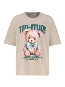 Sublevel Koszulka w kolorze beżowym rozmiar: XS. Brązowe bluzki Sublevel, xs, bez wzorów, z bawełny, bez kołnierzyka, bez ramiączek. Za 43,88 zł.