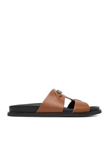 Nine West Klapki CEO-JDNW-05 Brązowy. Brązowe klapki Nine West, bez wzorów, ze skóry, bez obcasa. Za 169,99 zł.