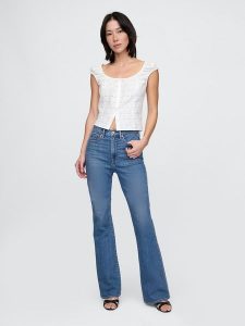 GAP Dżinsy - Flare fit - w kolorze niebieskim rozmiar: W27. Niebieskie jeansy GAP, bez wzorów, z podwyższonym stanem. Za 166,49 zł.