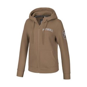 Bluza damska Pitbull rozpinana z kapturem Tyrian. Brązowe bluzy PITBULL, xs, bez wzorów, z kapturem. Za 249,00 zł.