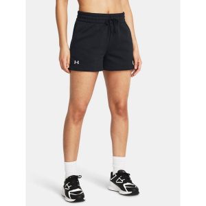 Spodenki Damskie Under Armour Sportowe Bawełna z Polarem Fleece Short. Czarne spodenki sportowe Under Armour, bez wzorów, z bawełny, na fitness i siłownię. Za 169,99 zł.