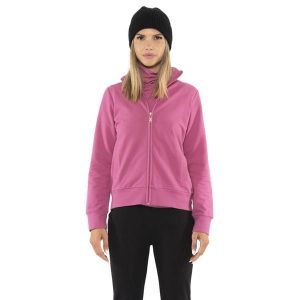 Bluza ciepła z pełny zamek błyskawiczny na czas wolny. Fioletowe bluzy LEONE 1947 APPAREL, bez wzorów, z bawełny, bez kaptura. W wyprzedaży za 134,57 zł.