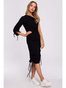 Made of emotion Sukienka w kolorze czarnym rozmiar: XL. Czarne sukienki Made Of Emotion, xl, bez wzorów, bez kołnierzyka, bez ramiączek, midi. Za 155,95 zł.