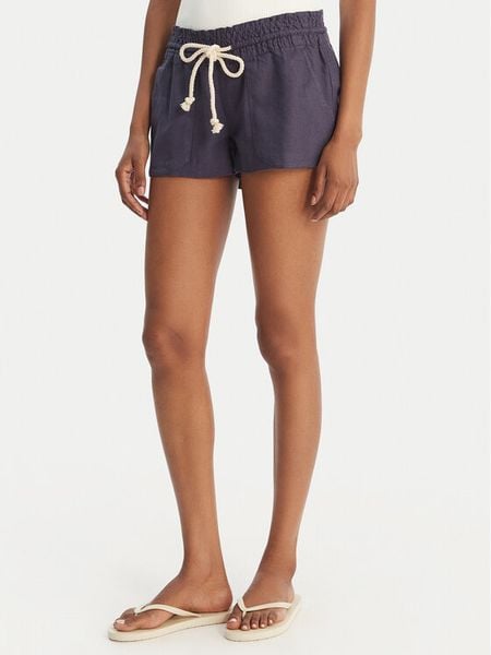 Roxy Szorty materiałowe Oceanside ARJNS03007 Granatowy Regular Fit. Niebieskie szorty Roxy, bez wzorów, z materiału. Za 169,99 zł.