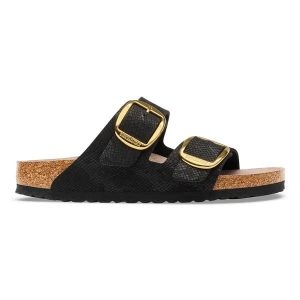 BIRKENSTOCK Arizona BB SYN Python Black Klapki damskie. Czarne klapki Birkenstock, bez wzorów, z jeansu, bez obcasa. Za 469,99 zł.