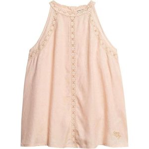 Koszulka turystyczna damska SuperDry Lace Sleeveless High Nech Top. Czerwone koszulki sportowe Superdry, bez wzorów, z wiskozy, bez ramiączek. Za 123,00 zł.