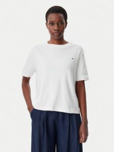 Tommy Hilfiger T-Shirt Modern Cody WW0WW46158 Écru Relaxed Fit. T-shirty TOMMY HILFIGER, xs, bez wzorów, z bawełny, bez kołnierzyka, bez ramiączek. Za 149,99 zł.