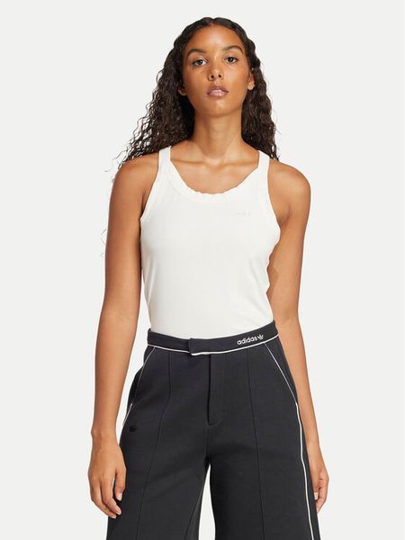 Adidas Top Premium Essentials JD4768 Biały Slim Fit. Białe topy ADIDAS, xs, bez wzorów, bez kołnierzyka, bez ramiączek. Za 99,99 zł.