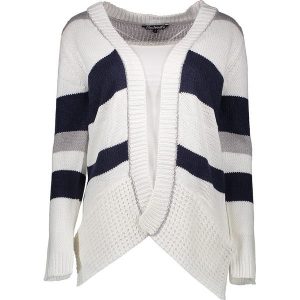 Sweter rozpinany w kolorze jasnoszaro-niebieskim. Niebieskie swetry klasyczne marki Lilou Secret, z dzianiny. W wyprzedaży za 99,95 zł.