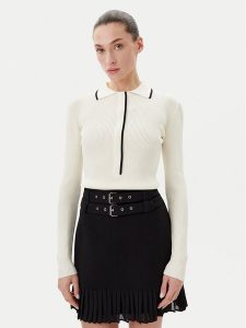Bruuns Bazaar Sweter Johania BBW3653 Biały Slim Fit. Białe swetry klasyczne Bruuns Bazaar, l, z wiskozy, bez kołnierzyka. Za 359,99 zł.