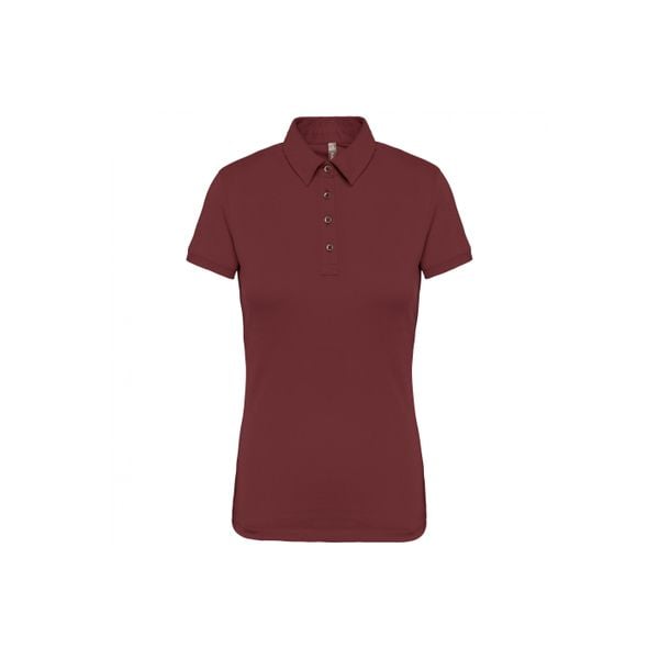 Damska koszulka polo z dżerseju Kariban. Brązowe bluzki KARIBAN, bez wzorów, z dżerseju, eleganckie, bez kołnierzyka, bez ramiączek. Za 118,00 zł.