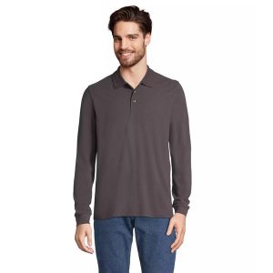 Koszulka polo z długim rękawem Sol's Prime. Szare bluzki SOL'S, s, bez wzorów, eleganckie, bez kołnierzyka, bez ramiączek. Za 134,00 zł.