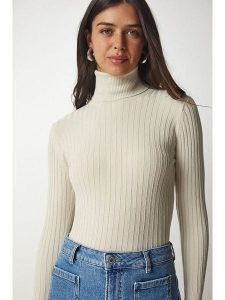 Happiness Istanbul Golf w kolorze szarobrązowym rozmiar: S/M. Brązowe golfy Happiness Istanbul, bez wzorów. Za 65,99 zł.