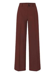 More & More Spodnie w kolorze bordowym rozmiar: 42. Czerwone spodnie z wysokim stanem More & More, bez wzorów, z materiału, z podwyższonym stanem. Za 200,60 zł.