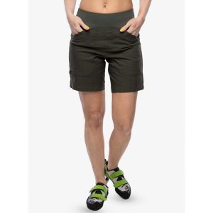 Spodenki wspinaczkowe damskie Edelrid Wo Sansara Shorts. Zielone szorty EDELRID, bez wzorów, sportowe. W wyprzedaży za 197,55 zł.