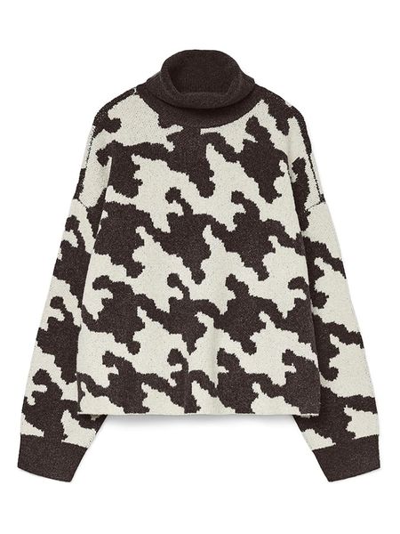 Vero Moda Golf w kolorze kremowo-ciemnobrązowym rozmiar: XL. Brązowe golfy Vero Moda, s, bez wzorów, z materiału, bez ramiączek. Za 113,99 zł.