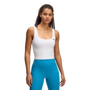 Koszulka treningowa damska Under Armour Motion Tank. Białe bluzki Under Armour, m, bez wzorów, sportowe, bez kołnierzyka, bez ramiączek. Za 99,99 zł.