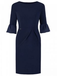 Sukienka Model Jasmine Navy - Jersa. Niebieskie sukienki Jersa, na co dzień, plus size, bez wzorów, bez kołnierzyka, plus size, bez ramiączek, ołówkowe. Za 390,03 zł.