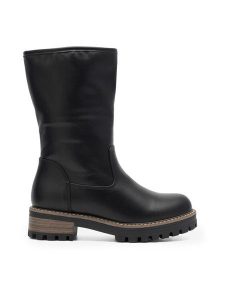 Clara Barson Botki NINA WS5120-02 Czarny. Czarne botki Clara Barson, bez wzorów, z tworzywa sztucznego, bez obcasa, na płaskiej podeszwie, bez zapięcia. Za 169,99 zł.
