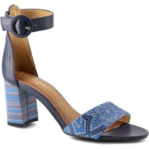 Granatowe Sandały Maciejka Letnie Buty Na Obcasie. Niebieskie sandały Maciejka, z aplikacjami, ze skóry, bez obcasa, na obcasie, bez zapięcia. Za 239,00 zł.