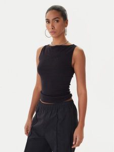 Juicy Couture Top Mia JCWCT225315 Czarny Slim Fit. Czarne topy Juicy Couture, l, bez wzorów, bez kołnierzyka, bez ramiączek. Za 179,99 zł.