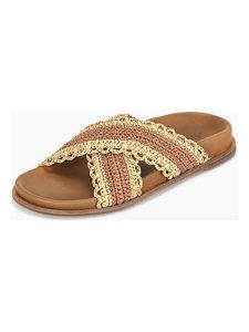 INUOVO Klapki w kolorze jasnobrązowym rozmiar: 36. Brązowe klapki Inuovo, bez wzorów, z otwartym noskiem, bez obcasa. Za 260,99 zł.