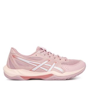 Buty halowe Asics. Czerwone buty sportowe ASICS, bez wzorów, bez zapięcia. Za 339,99 zł.