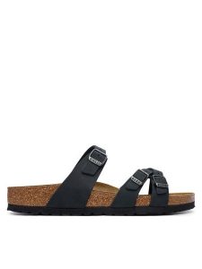 Birkenstock Klapki Franca 1021203 Czarny. Czarne klapki Birkenstock, bez wzorów, ze skóry, bez obcasa. Za 466,99 zł.