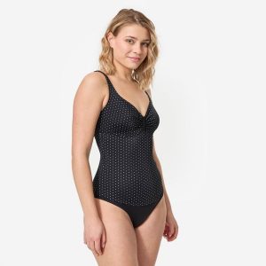 Kostium kąpielowy jednoczęściowy surfingowy damski Olaian Doli Puka. Czarne bikini OLAIAN, bez wzorów. Za 139,99 zł.