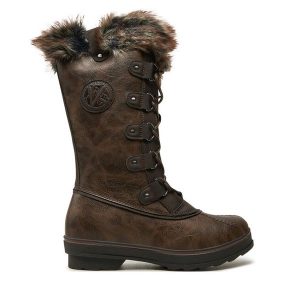 Śniegowce Kimberfeel. Brązowe buty zimowe Kimberfeel, bez obcasa, bez zapięcia. Za 679,99 zł.
