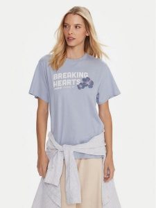 Roxy T-Shirt Hangloose The Sky ERJZT06020 Niebieski Regular Fit. Niebieskie t-shirty Roxy, s, bez wzorów, z bawełny, bez kołnierzyka, bez ramiączek. Za 119,99 zł.