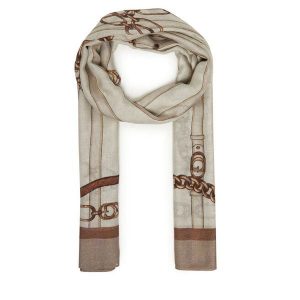 Szal Guess. Brązowe szaliki Guess, z aplikacjami. Za 199,99 zł.