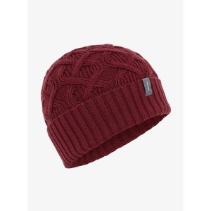Czapka zimowa Icebreaker Merino Cable Knit Beanie - port. Czerwone czapki Icebreaker, bez wzorów, sportowe. Za 140,99 zł.