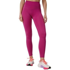 Legginsy damskie 4F FNK. Czerwone legginsy 4f, bez wzorów, z podwyższonym stanem, długie. Za 92,99 zł.