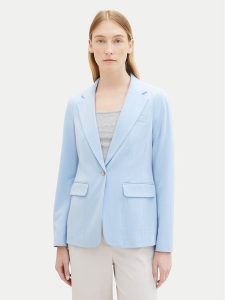 Tom Tailor Marynarka 1040327 Błękitny Regular Fit. Niebieskie marynarki i żakiety Tom Tailor, bez wzorów, z syntetyku. Za 379,99 zł.