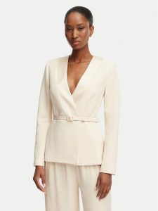 Rinascimento Marynarka CFC0128107003 Beżowy jasny Slim Fit. Brązowe marynarki i żakiety Rinascimento, m, bez wzorów, z syntetyku. Za 553,99 zł.