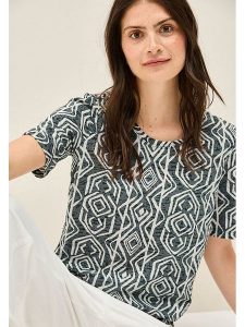 Cecil Koszulka w kolorze zielono-białym rozmiar: XL. Białe bluzki Cecil, xl, bez wzorów, bez kołnierzyka, bez ramiączek. Za 65,69 zł.