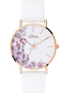 S. Oliver Zegarek kwarcowy w kolorze różowozłoto-białym rozmiar: onesize. Białe, analogowe zegarki s.Oliver. Za 121,99 zł.