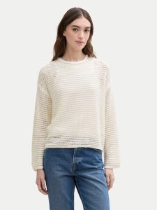 Tom Tailor Denim Sweter 1045610 Écru Loose Fit. Swetry klasyczne TOM TAILOR DENIM, s, z denimu, bez kołnierzyka. Za 139,99 zł.
