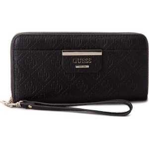 Duży Portfel Damski GUESS - Bobbi Slg SWEM64 22460 BLA. Czarne portfele marki Guess, ze skóry ekologicznej. Za 279,00 zł.