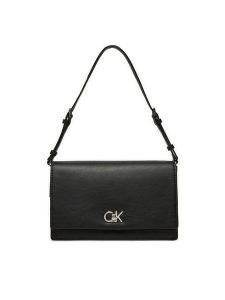 Calvin Klein Torebka Ck Elongated Shoulder Bag K60K612807 Czarny. Czarne torebki klasyczne Calvin Klein, bez wzorów, ze skóry, bez dodatków. Za 309,99 zł.