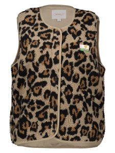 ONLY Pluszowa kamizelka w kolorze jasnobrązowo-czarnym rozmiar: L. Brązowe kamizelki ONLY, l, bez wzorów, bez kołnierzyka, bez ramiączek, bez kaptura. Za 95,69 zł.