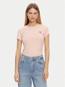 Guess T-Shirt W2YI44 J1314 Pomarańczowy Slim Fit. Brązowe t-shirty Guess, xxl, z aplikacjami, z bawełny, bez kołnierzyka, bez ramiączek. Za 99,99 zł.