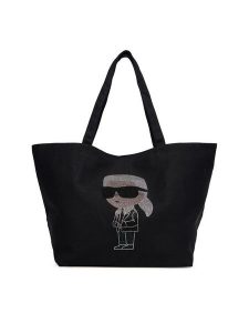 KARL LAGERFELD Torebka A3W50016 Czarny. Czarne shopper bag KARL LAGERFELD, bez wzorów, z materiału, bez dodatków. Za 309,99 zł.